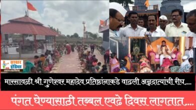 Photo of मारसावळी श्री गुणेश्वर महादेव प्रतिष्ठांनाकडे वाढली अन्नदात्यांची रीघ….
